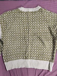 Olive &amp; Beige Knit Sweater