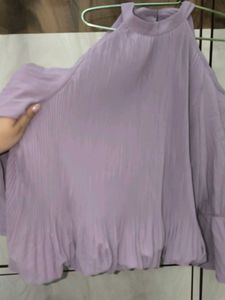 Lavender Cold Shoulder Top