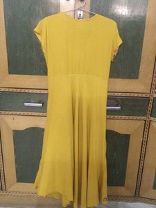 Yellow floral  Embroidered Kurta/dress