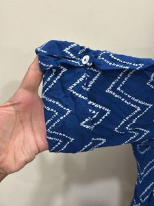 Stylish Blue Zigzag Print Kurta