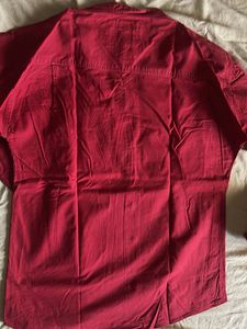 HONORS Men's Red Cotton Shirt