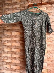 Greenish grey Bandhani Print Kurta| NEVER worn