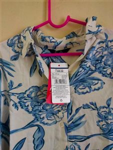 Floral Print High Low Boxy Shirt