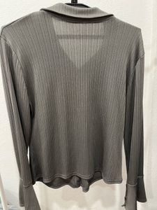 Stylish Ribbed Button-Up Shirt