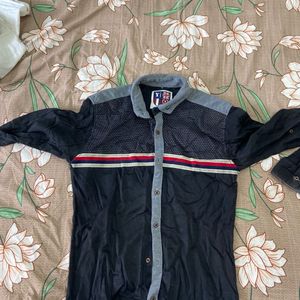 Black Vintage Men's Button-Up Shirt