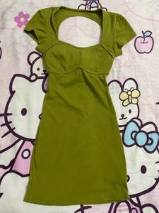 Olive Green Cutout Mini Dress