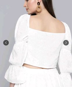 Chic White Eyelet Crop Top