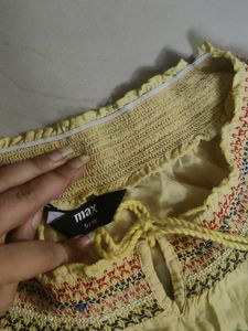 MAX Yellow Embroidered top
