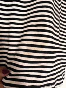 Striped Mesh Detail Top