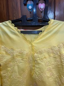 NUMA COUTURE Yellow Chikankari Kurta Set