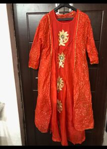 Ethinic Gown And Frock With Shrug