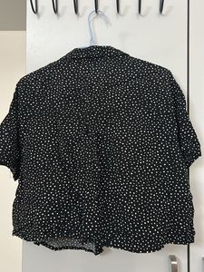 Polka Dot Button-Up Blouse