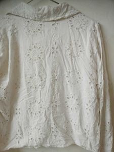 White Broderie Anglaise Button-Up Shirt