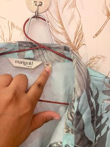 Marigold Lane's Tropical Print Button-Up Shirt