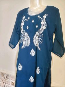 Elegant Blue Embroidered Kurta