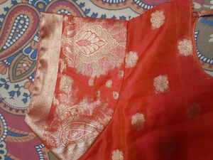 Beautiful Orange Brocade Kurta