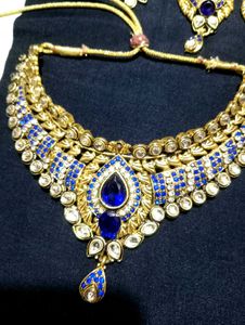 Blue & Gold Kundan Necklace Set