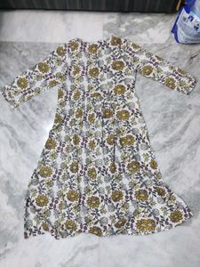 White Floral Print Maxi Dress