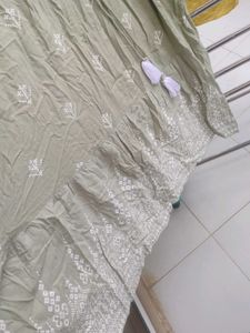 Olive Green Embroidered Kurta/dress