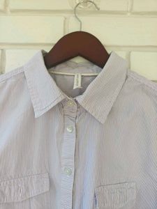 Classic purple Striped Button-Down Shirt