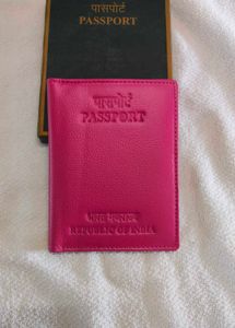 Pink Leather Passport Holder