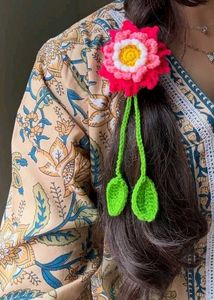 Handmade Crochet Flower Hair Clip