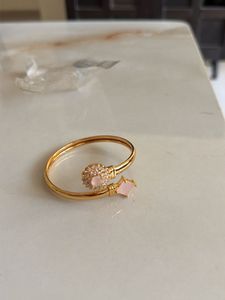 Rose Quartz &amp; Gold Bangle