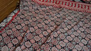 kalamkari ajrakh cotton saree