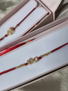 Designer silver  Swastik Rakhi with Stones