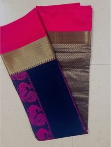 Semi Silk Jarcaud Navyblue Saree