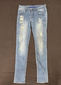 y2k Distressed blue low waist skinny Denim Jeans