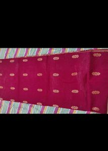 Elegant Maroon and Gold Saree