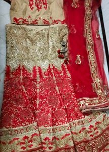 Elegant Red & Gold Lehenga Choli