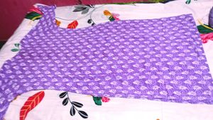 Purple Floral Print Kurta  with Dupatta