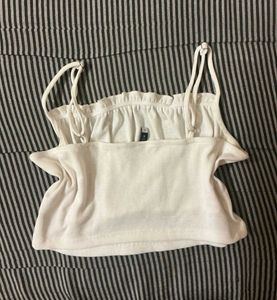 White Sleeveless Crop Top