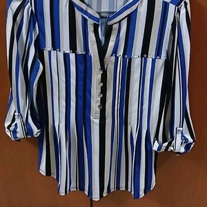 Stylish Striped Tunic Top - L Size