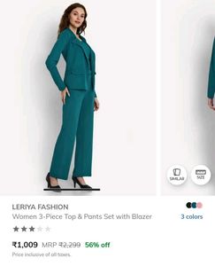 Chic Teal Pant Suit Set