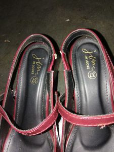 Chic Mary Jane Heels - Burgundy Patent