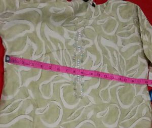 Light Green Kurta with White Print