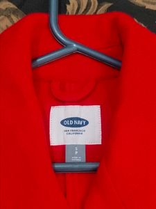 Navy Red Pea Coat