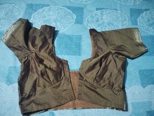 Elegant Brown Striped Blouse Piece