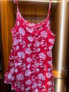 Pink Floral Cotton Kurti