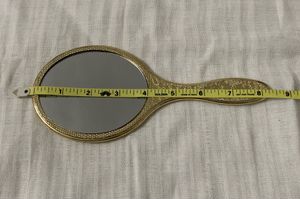 Vintage Style Gold Textured Handheld Mirror