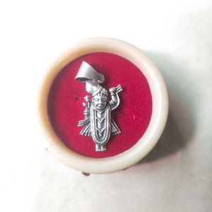 92.5 Silver Lord Krishna (shreenathji ) Pendent.
