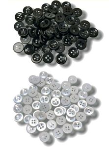 200 Pc White-Black-Color High Quality Shirt Button