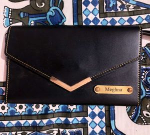 Personalized Black Clutch for Meghna