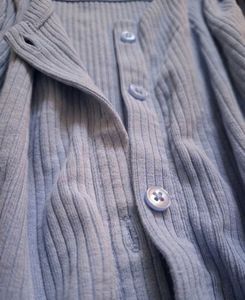 Cute Blue Ribbed Cardigan Top