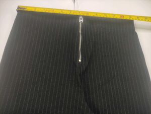 Pinstripe High-Waisted Pants