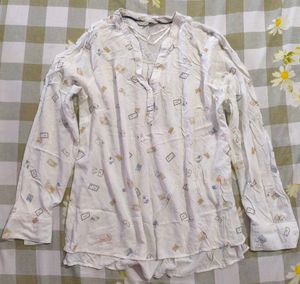CLOCKHOUSE White Printed Long Sleeve Top