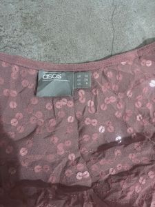 ASOS Sequin Twist MidiDress Pink UK10/ US 6